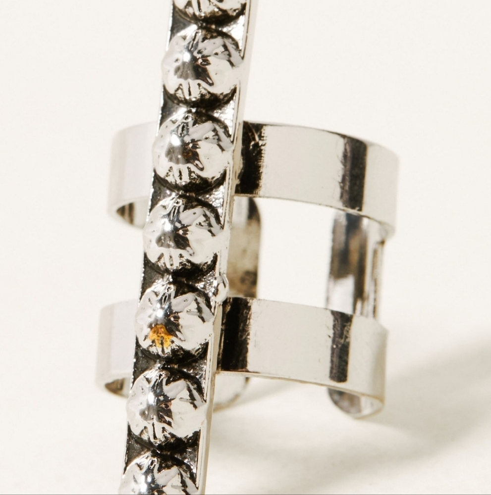 NWT'S- COWGIRL CONFETTI- Walk The Line Studded Bar Cuff Ring- *Size 4 adjustable